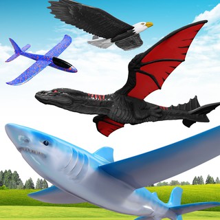 🔥熱銷款加厚款兒童環保EPP手拋鯊魚飛機模型泡沫飛機滑翔機耐摔耐磨玩具