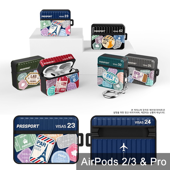 AirPods Pro 2 3 保護殼│韓國 行李箱貼紙 吸震防摔 保護套 耳機殼