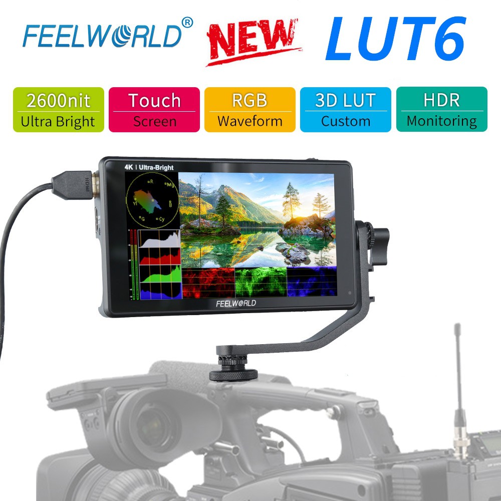富威德Feelworld LUT6 6英吋4K HDMI顯示器3D LUT觸摸屏相机外接熒幕