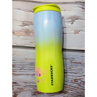 【全新】星巴克Starbucks櫻花漸層不鏽鋼杯（藍綠）