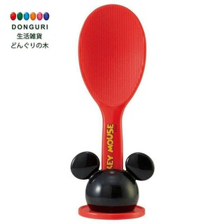 花見雜貨~日本進口 全新正版 迪士尼 Mickey 米奇 飯匙 飯勺 附立體臉型大頭造型 飯匙架 飯匙座