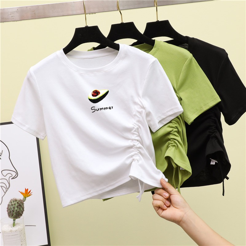 价格从 930 49 夏裝19新款短袖t恤女寬鬆ins潮港風簡約半袖少女感 Best Price Products