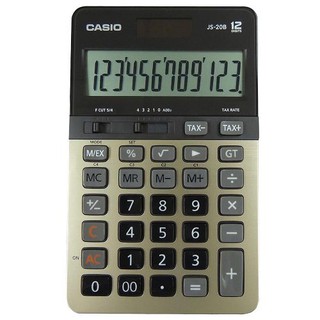 CASIO 計算機JS-20B商用型太陽能電池兩用12位元