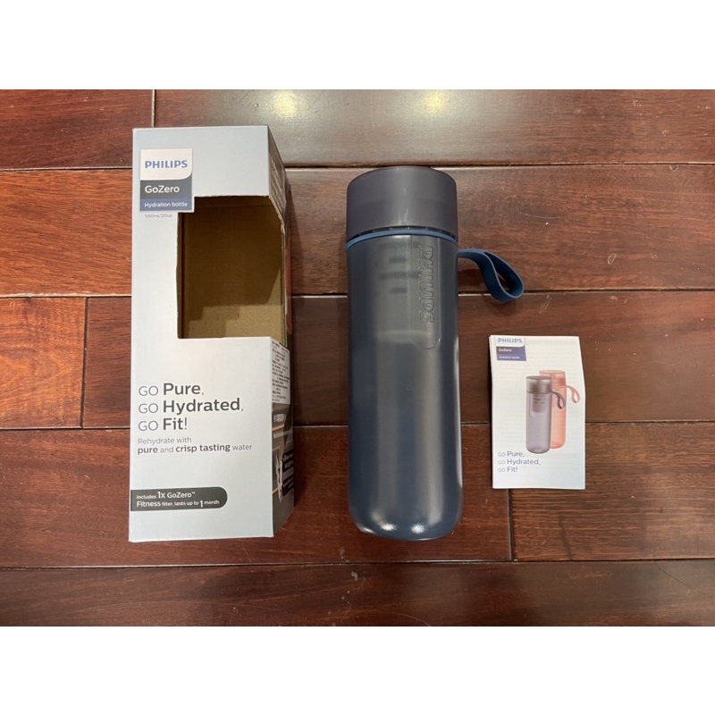 PHILIPS 飛利浦 Gozero 微濾隨身濾水壺-酷藍（內含1芯）590ml 全新