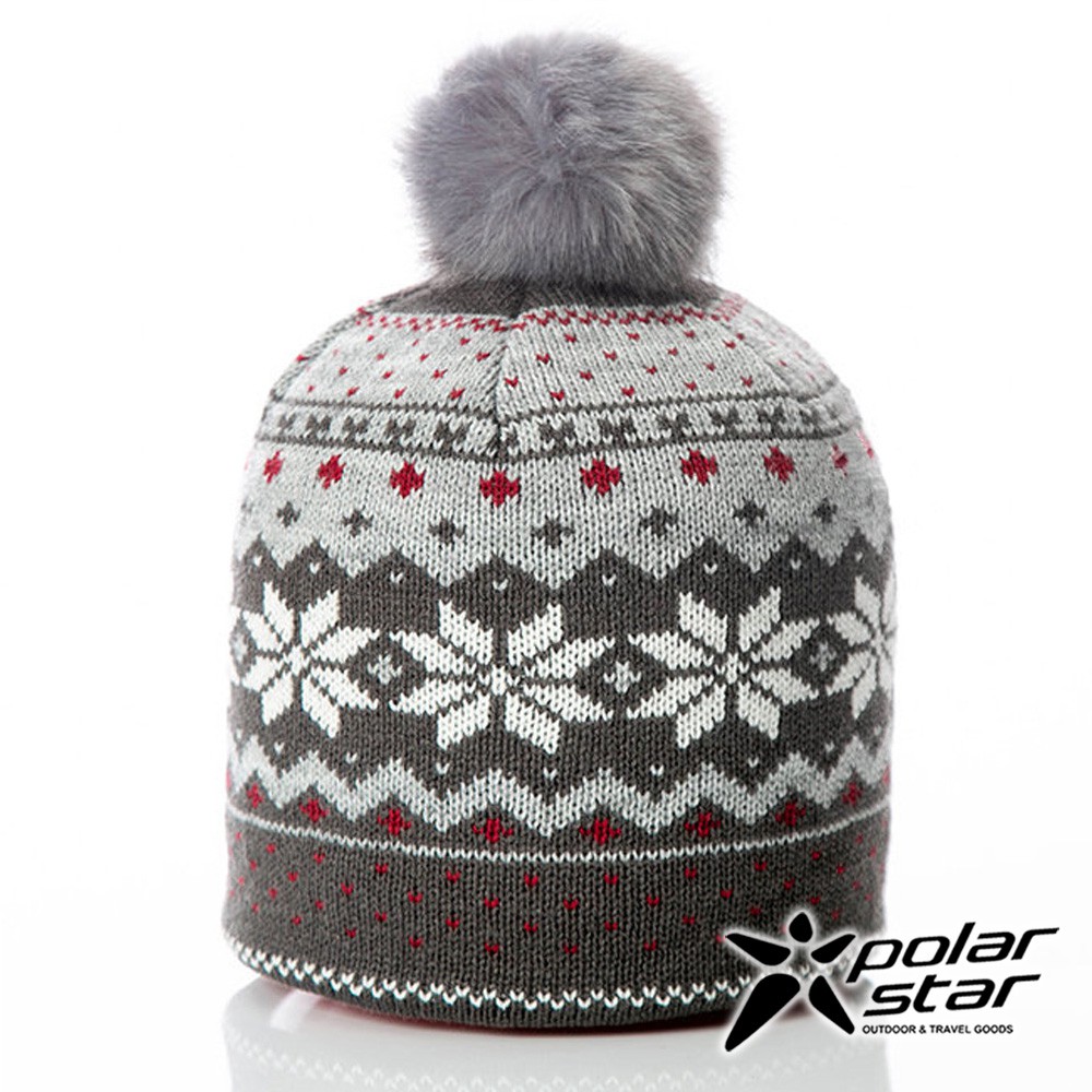 【PolarStar】女 雪花保暖帽『灰色』P18605
