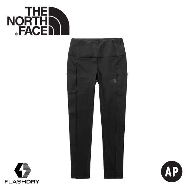 【The North Face 女 FlashDry-XD彈性內搭長褲《黑》】46IH/緊身褲/健身褲/慢跑褲/悠遊山水