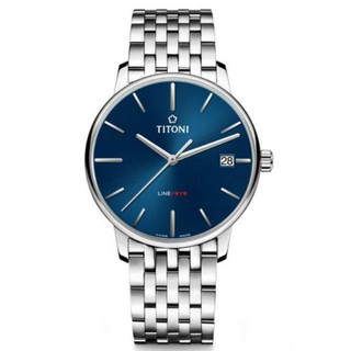 TITONI 瑞士梅花錶 83919S-612 LINE1919 T10 經典紀念機械腕錶/藍面 40mm