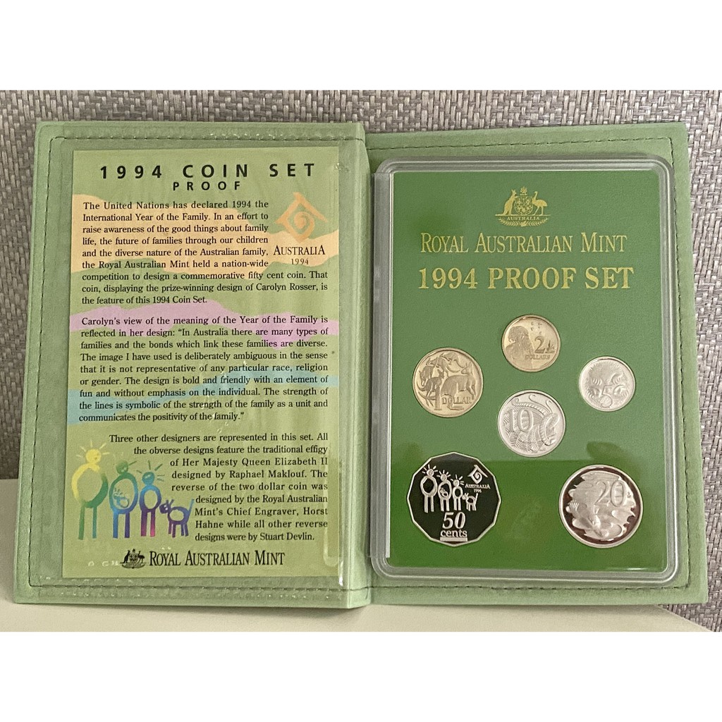 R061 澳洲 1994 Coin Set 紀念銀幣一套六枚(附盒及商品說明書)