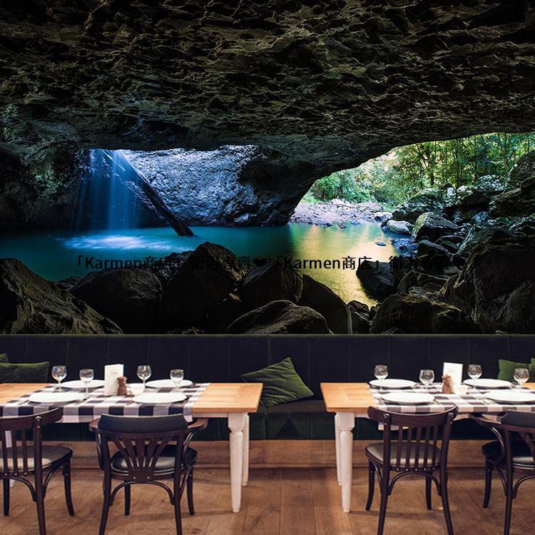 Karmen 3d立體個性延伸石洞唯美森林壁紙酒店餐廳大自然風景主題臥室墻紙 潔瑩商城 蝦皮購物