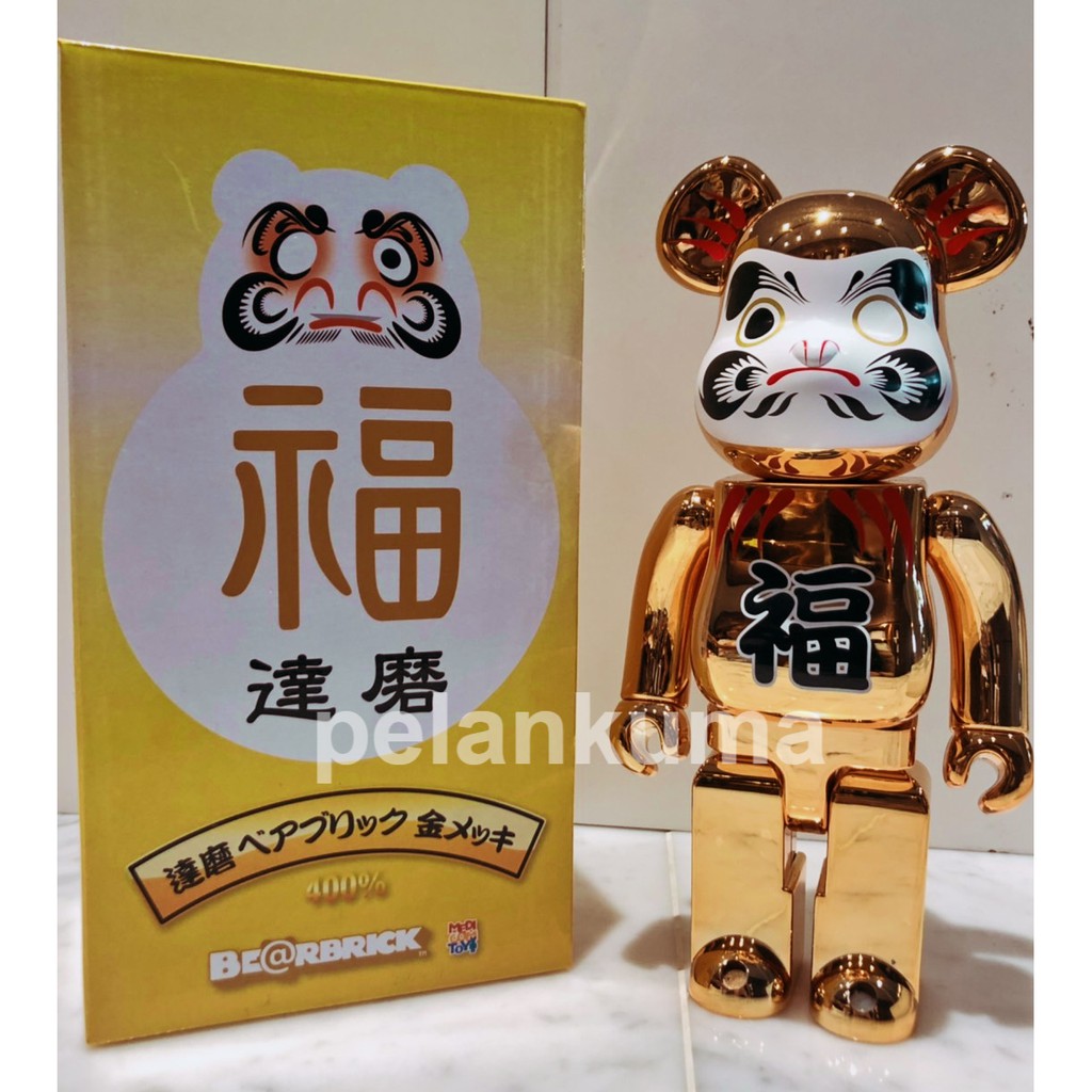 BE@RBRICK- 達摩(達磨) 金色 日本晴空塔限定_400％  (加贈100% 隨機出貨，未拆無法選)