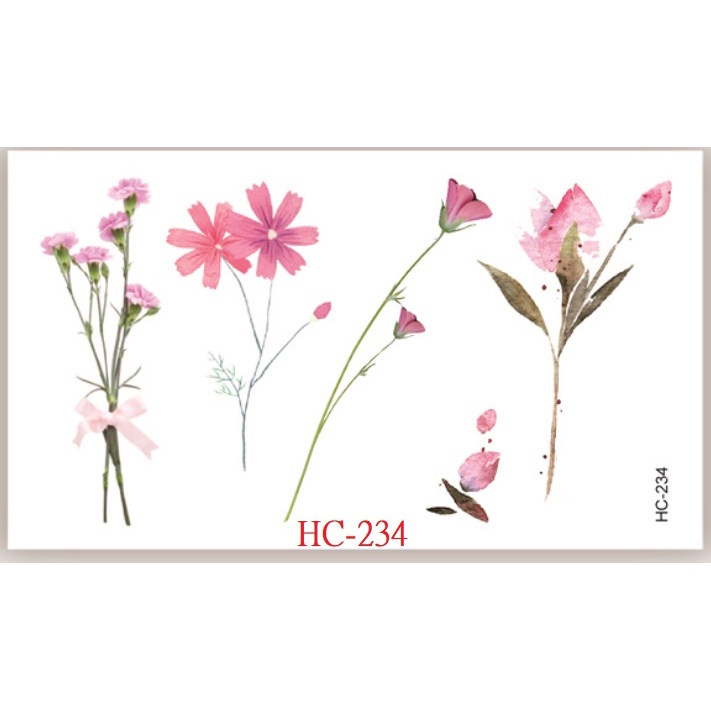 41 新HC 康乃馨 玫瑰 花苞 花朵 紋身貼紙 能貼在 安全帽 汽機車上 皮膚 口罩 陶器 金屬 玻璃 手機