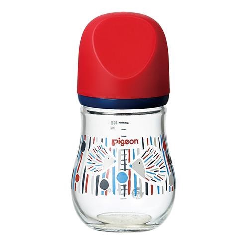 貝親 PIGEON  設計款母乳實感玻璃奶瓶160ml(刺蝟/紅)[免運費]