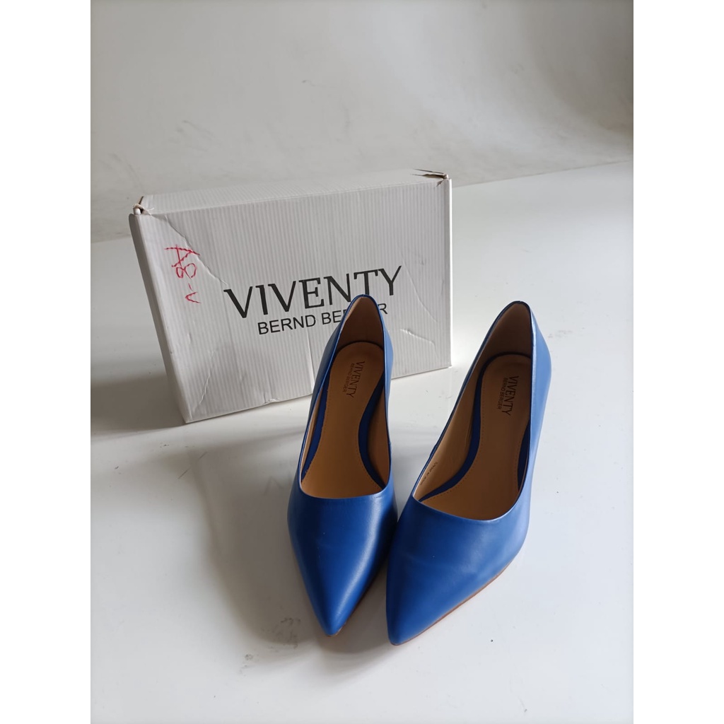 VIVENTY 藍色素色高跟鞋 穿過一次 九成新