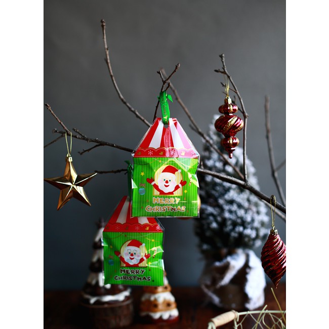 聖誕節小房子造型餅乾袋綠色款11*15+3CM自黏袋10入20元/禮品/手工皂包裝袋/禮品袋/糖果袋/opp袋