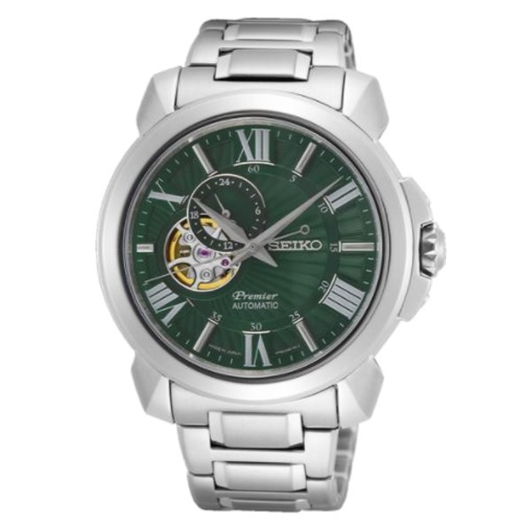 Seiko 精工錶 Premier 4R39-00S0G(SSA419J1)  紳士都會小秒針機械腕錶/綠面 42.9m