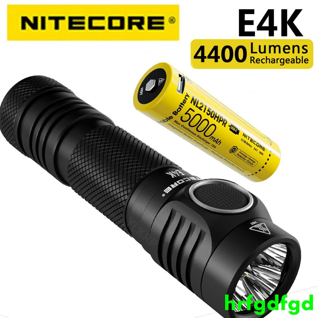 NITECORE E4K 4400流明 緊湊型EDC手電筒，帶5000mAh鋰離子電池