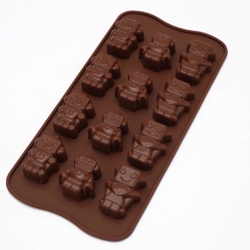 【美倫美】矽膠模 台灣出貨童趣機器人矽膠模 巧克力模 冰磚模 香磚模