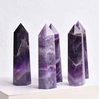 天然紫水晶水晶柱純天然石英石雕塔靈氣療愈石水晶