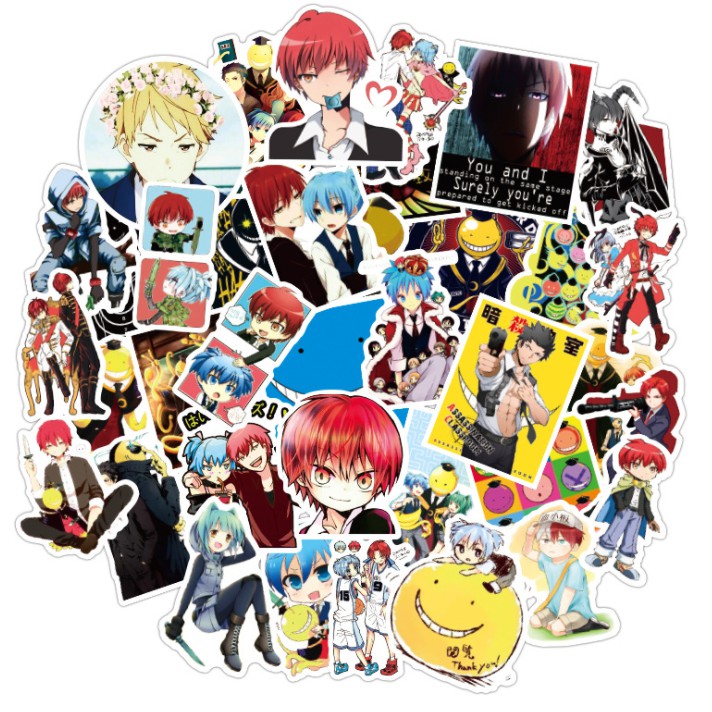 現貨 暗殺教室 動漫貼紙50入 動漫pvc防水貼紙暗殺教師教室殺老師暗殺教室 蝦皮購物