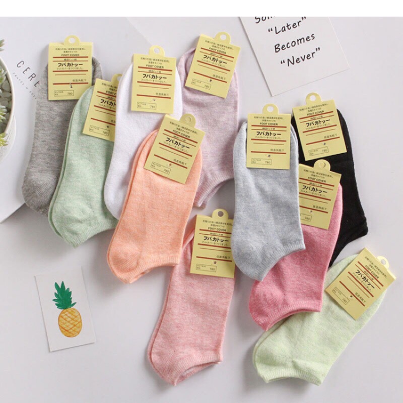 《糖果色女襪船型襪隱形襪馬卡龍色女襪 學生襪10雙一組