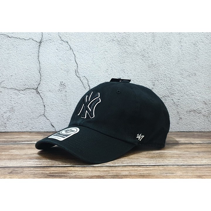 蝦拼殿 47brand MLB紐約洋基 黑底白邊基本款 老帽 男生女生都可戴  現貨供應中 大logo