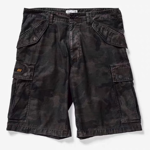 WTAPS 20SS CARGO SHORTS COTTON. SATIN 重磅 水洗 黑迷彩 工作短褲