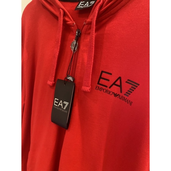 【N精品服飾】EA7紅色連帽薄外套