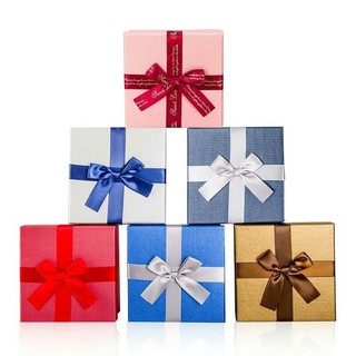 禮盒 蝴蝶結緞帶禮物盒 粉紅色現貨 13×13×7 現貨 交換禮物 禮物盒 包裝材料 緞帶蝴蝶結禮物盒 空盒