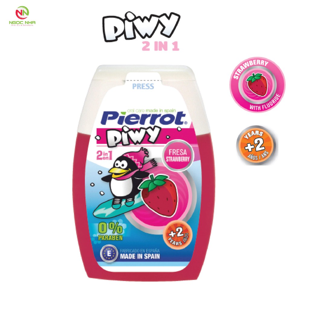 兒童牙膏(凝膠形式) Pawny PIERROT 2 合 1,容量 75ml / 西班牙