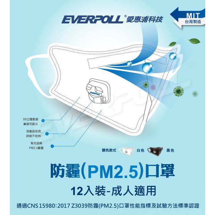 臺灣製造-透氣閥防霾PM2.5口罩(白)