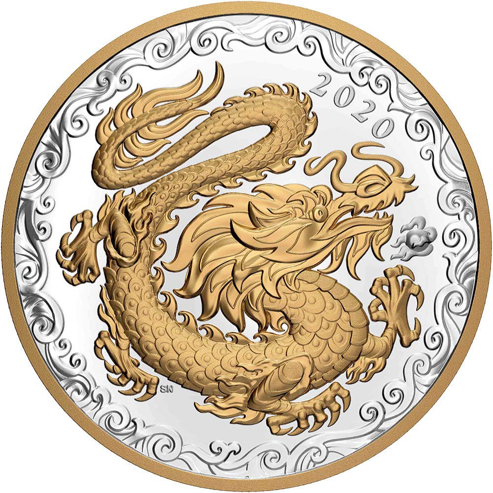 預購 - 2020加拿大-幸運龍-1/2公斤銀幣