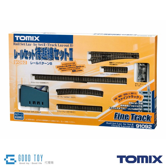 TOMIX 91092 軌道組 (電動變軌) 待避線套組Ⅱ (路線B) 木枕