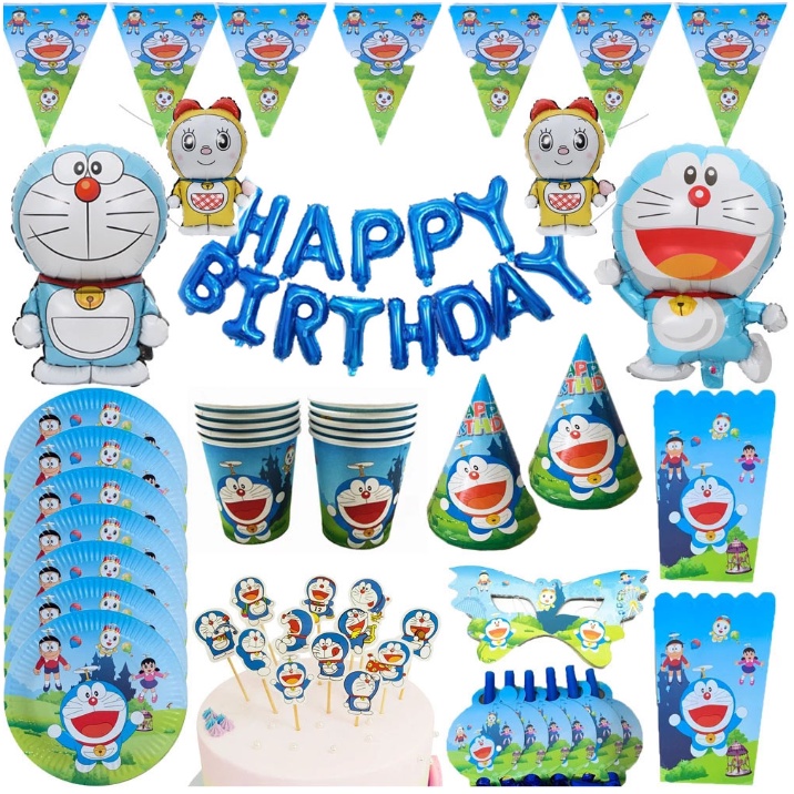 哆啦夢 高品質卡通 Do 啦 A 夢鋁箔氣球 18 英寸叮噹貓球氦氣球生日快樂聚會裝飾用品氣球
