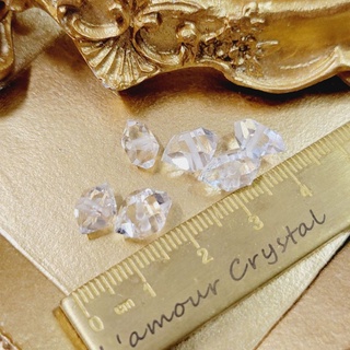 Image of 💎L'amour Crystal罕見雙尖大顆打帶孔 9-11mm高頻能量 美國赫基蒙Herkimer Dimond閃靈鑽