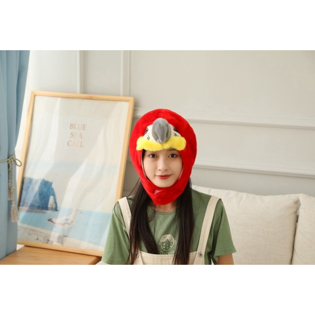 ❤️台灣現貨❤️【單一款】鸚鵡造型頭帽 變裝帽 拍照裝飾品 聖誕節交換禮物 尾牙春酒派對表演 搞怪道具