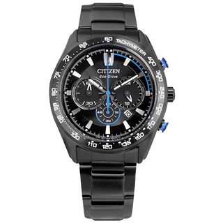 CITIZEN / 光動能 潮流時尚 三眼計時 日期 防水 不鏽鋼手錶 鍍黑 / CA4485-85E / 43mm