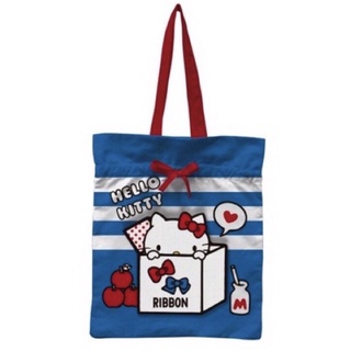 7-11福袋 全新Hello Kitty束口肩背袋(藍色款 ) 帆布袋(側背包/肩背包)購物袋