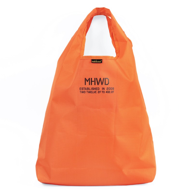 Matchwood Reusable 環保手提購物袋 亮橘款 可摺疊式收納購物袋 軍事字體風格 官方賣場 [買五送一]