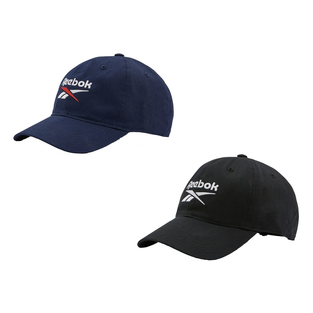 Reebok 帽子 銳跑 運動帽 棒球帽 休閒帽 老帽 經典款 刺繡 Logo 可調式 棉質 運動 休閒 黑色 深藍色