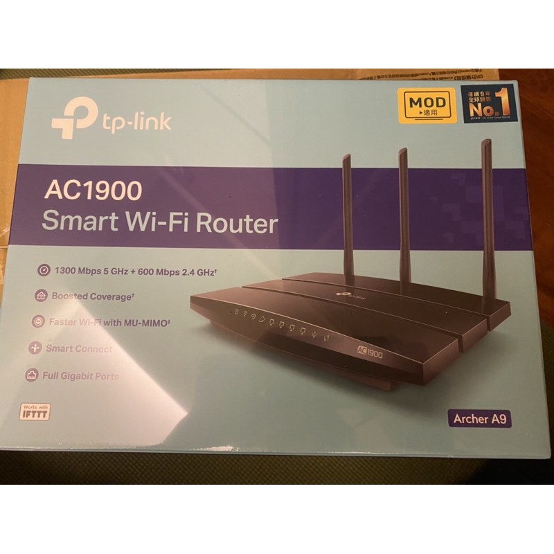 全新未拆 TP-LINK Archer A9 AC1900 Gigabit雙頻無線網路wifi分享路由器(TPLink)