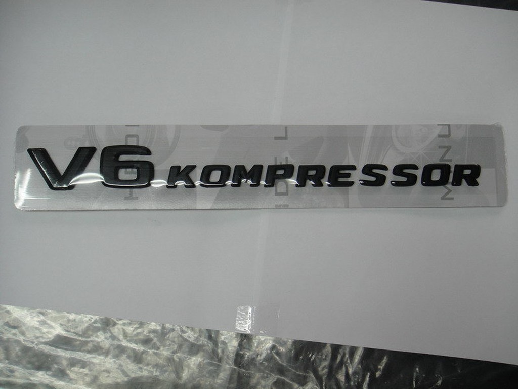 BENZ 賓士 V6 kompressor 葉子版 字體 烤漆黑 消光黑
