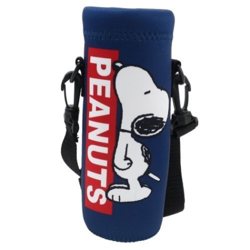 日本原裝 Peanuts 史努比 史奴比 水壺袋 潛水布 防撞 彈性布 Snoopy 寶特瓶袋 保溫瓶 保護套 附背帶