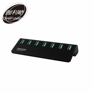 伽利略 (H718S-BK)USB3.2 Gen2 7埠 HUB 鋁合金集線器-富廉網
