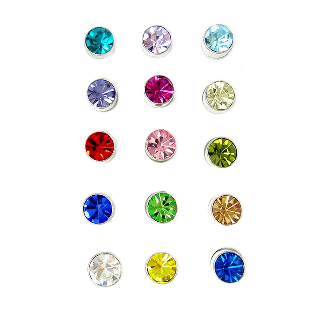 磁石 無耳洞耳環 (多色)捷克水鑽 (鈦鋼 閃鑽版) 中性百搭款 不用耳洞 耳骨 艾豆『B1385』