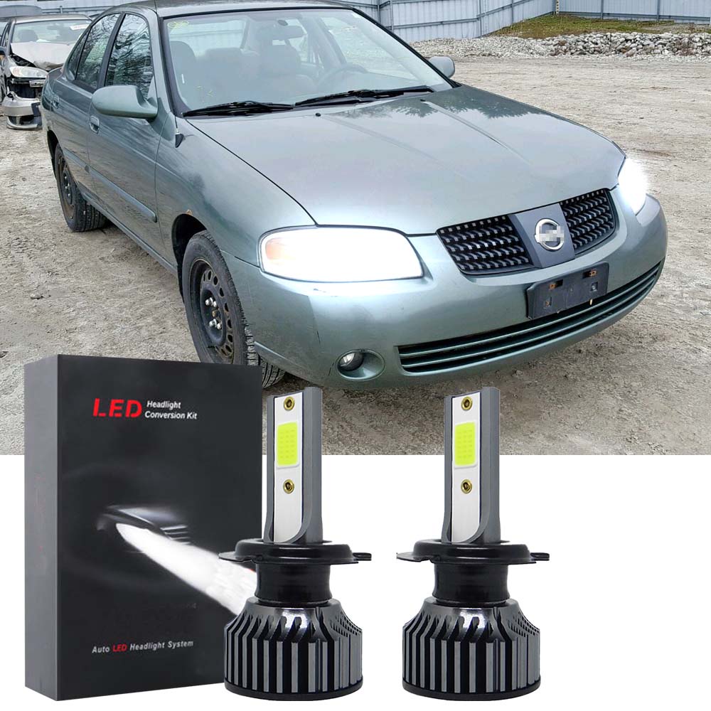 適用於日產 Sentra N16 2000 2001 2002 至 2012-2PC 汽車大燈 LED 頭燈燈泡 12V