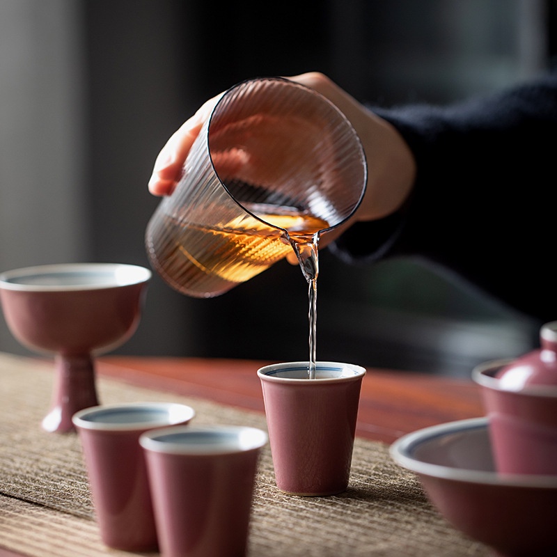 瑞陶陶瓷特賣豇豆紅聞香杯陶瓷茶杯家用品茗杯單個喝茶杯子日式功夫茶具主人杯