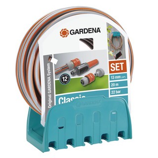*艸衫居* Gardena 20米 多功能水管組 水管掛架組 包紗水管組 澆花 灑水 洗車(掛架、噴槍)-18005