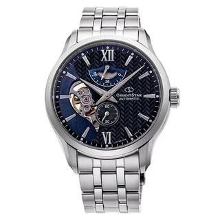 Orient 東方錶 (RE-AV0B03B) LAYERED系列 半鏤空機械腕錶/藍黑面 41mm