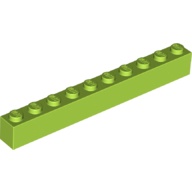 【小荳樂高】LEGO 萊姆綠色 1x10 磚塊/顆粒 Brick 6111 6252809