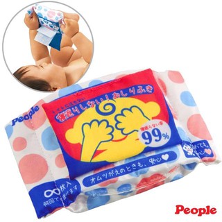 【People】新趣味濕紙巾玩具-5個月(輕量/塑膠袋聲/柔軟材質)